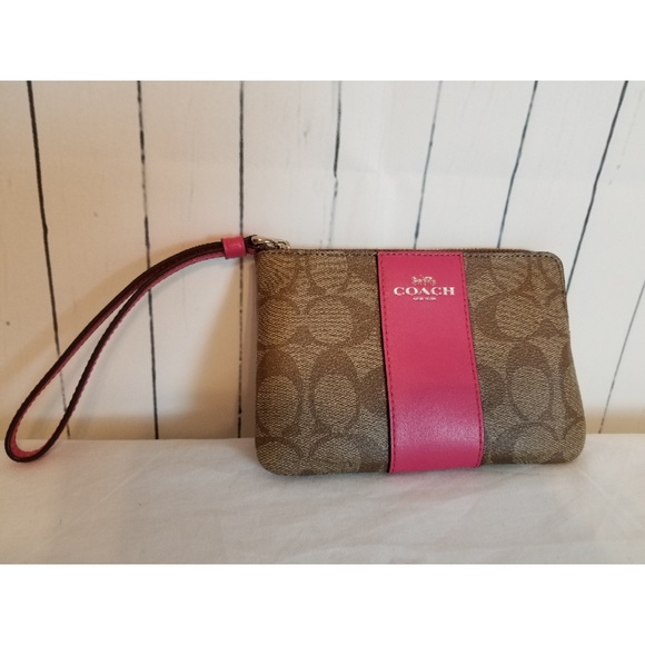 coach stripe wristlet